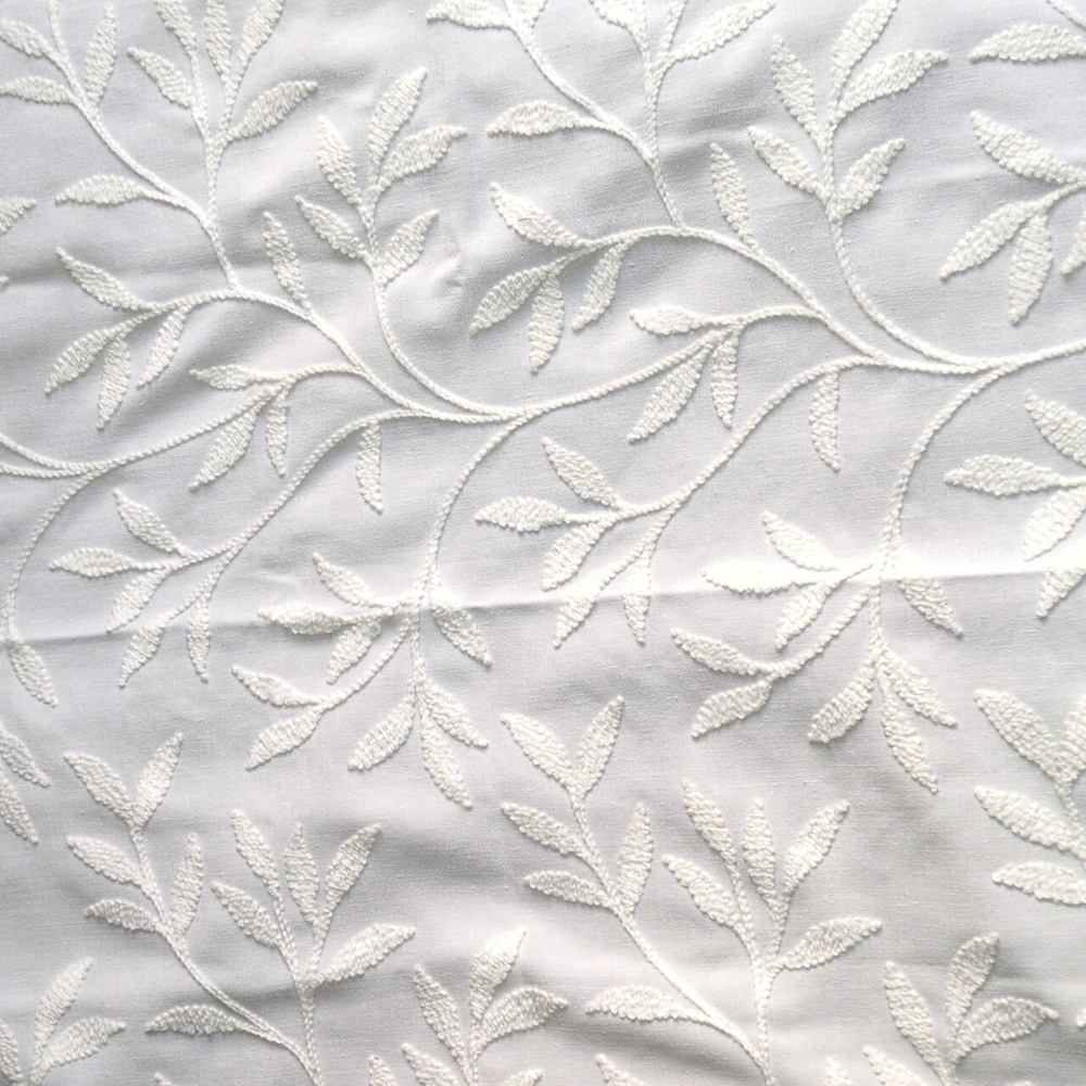 White Embroidered Fabric  - 2 Pieces - Picture 3 of 5